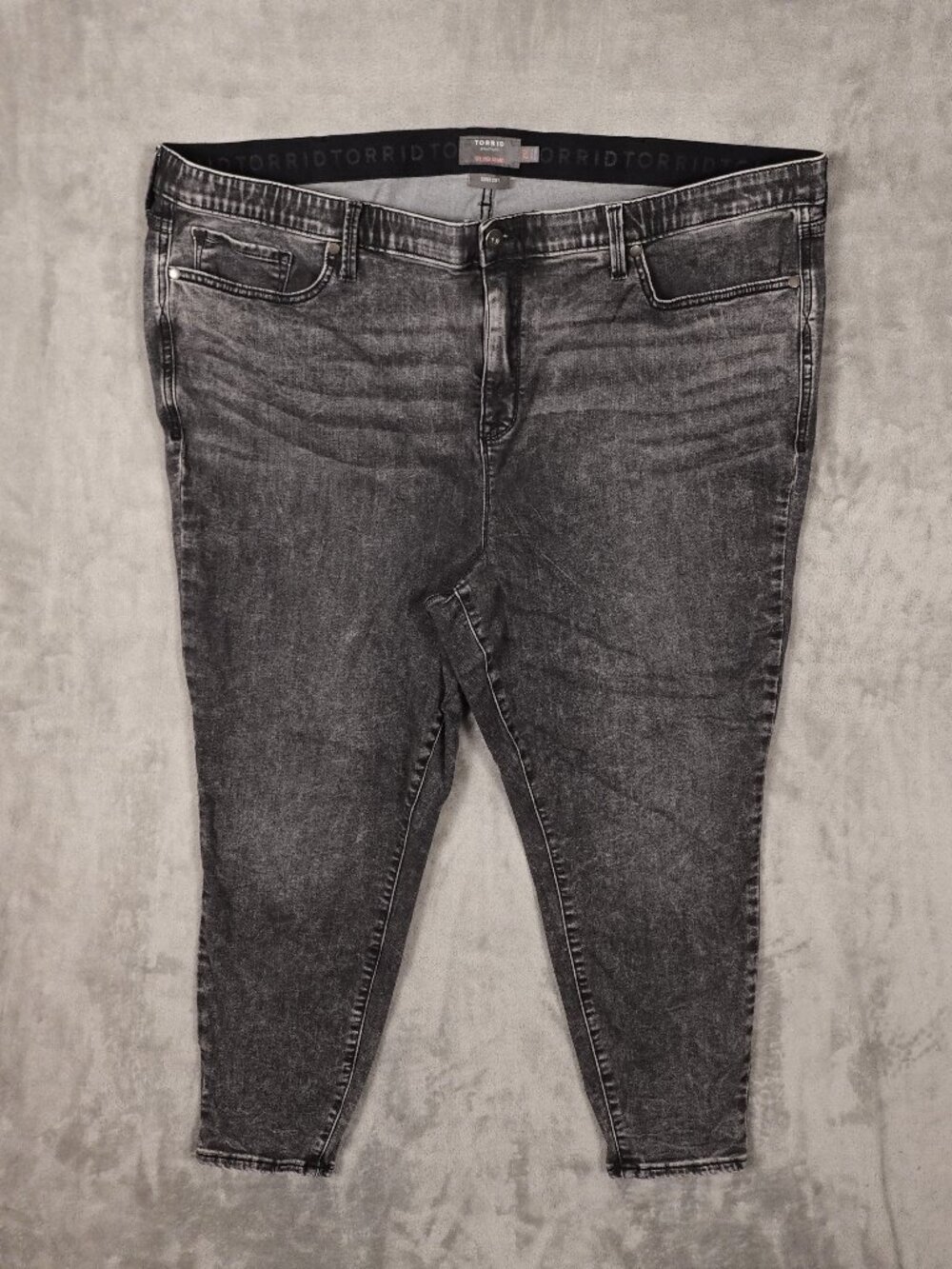 Torrid Sky High Skinny Jeans Women's 26R Gray Acid Wash Super Soft Stretch Denim